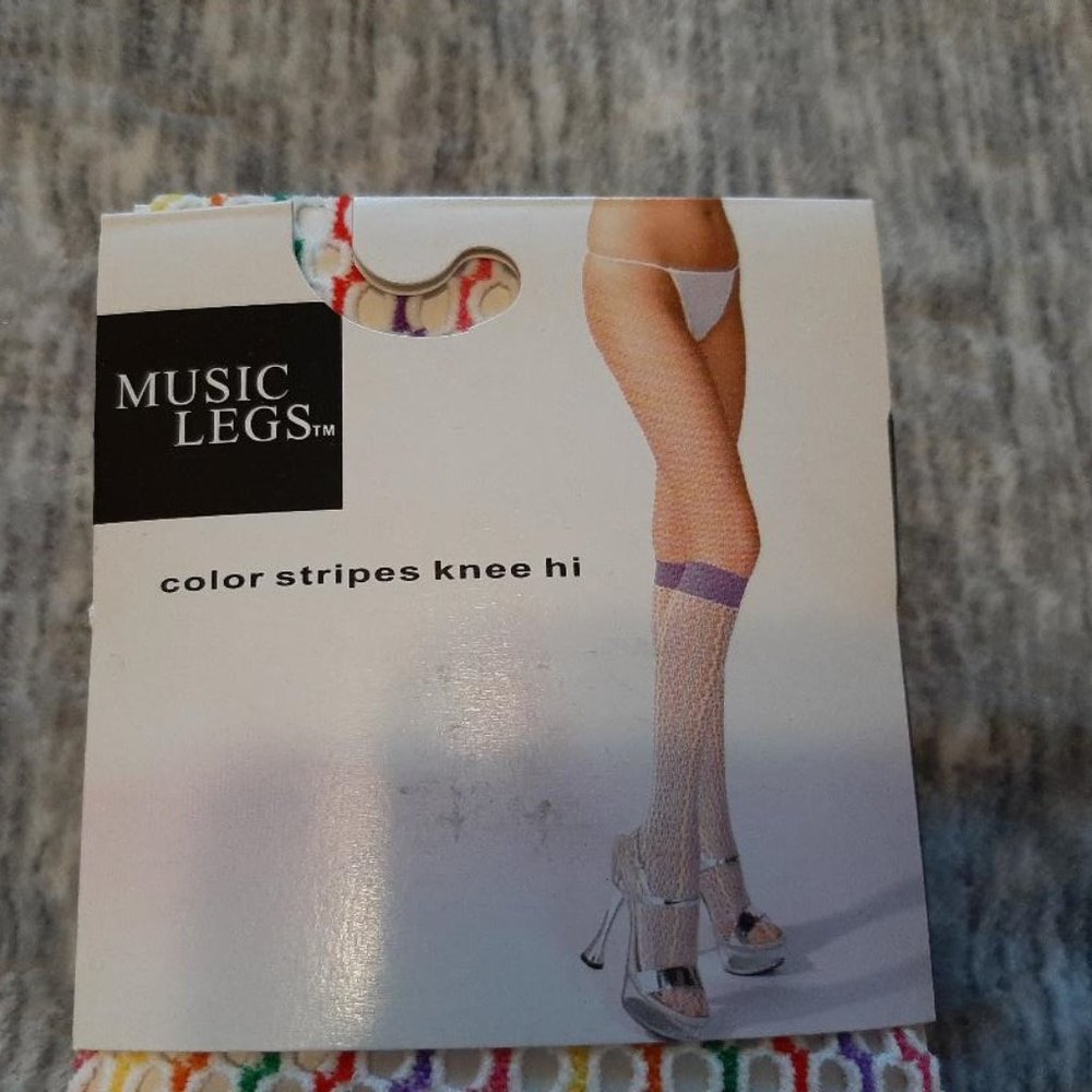 NWT Color stripes knee high "mesh" socks - Picture 3 of 3